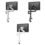 Fellowes Evolve Series Single Monitor Arm w/Desk Clamp & Grommet Mount, Single Fixed + Motion Arm - (3 Colors Available) ET17791
